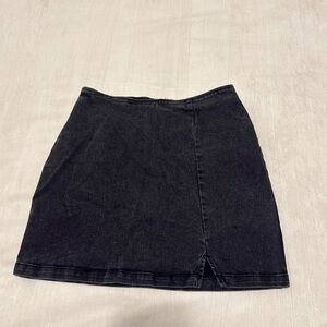 Black Acid Wash Mini Skirt by Wild Fable